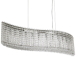 Линейная люстра изогнутой формы с хрустальными подвесками Crystal Art Chrome Linear Chandelier варинант исполнения - 1 | Loft Concept в Грозном