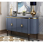 Дизайнерский комод синий глянцевый с золотыми ручками на 4-х дверцах Martin варинант исполнения - 1 | Loft Concept в Грозном