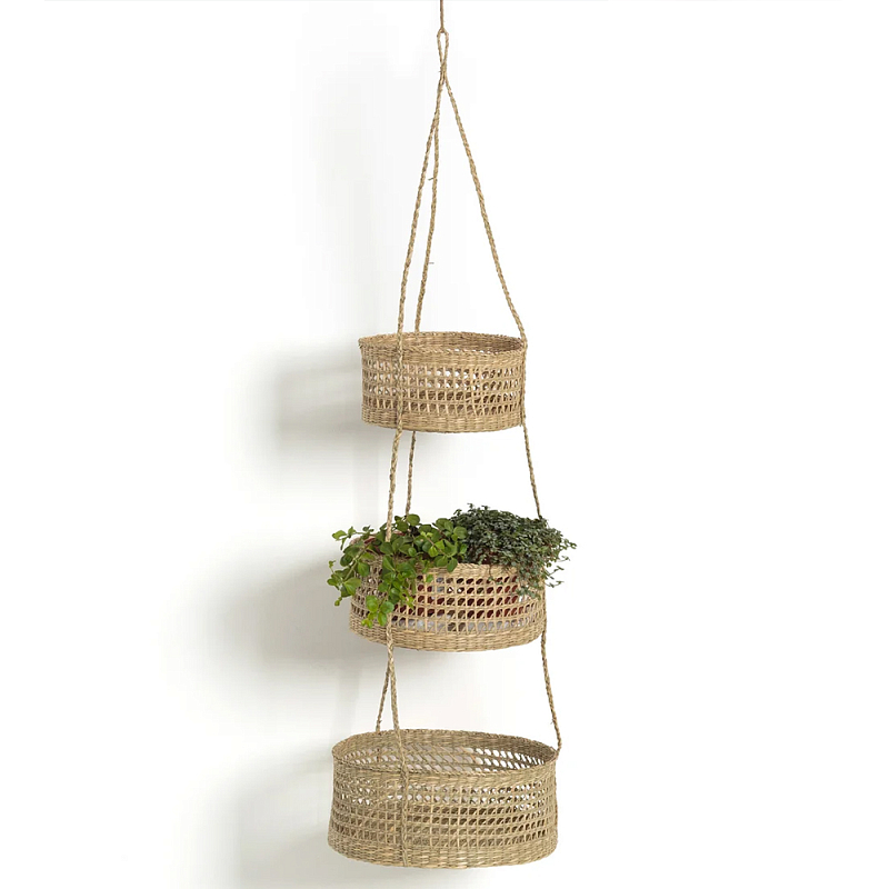 Подвесные плетеные корзины для цветов Musa Wicker Baskets Бежевый Подвесные плетеные корзины для цветов Musa Wicker Baskets Бежевый в Грозном | Loft Concept