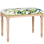 Банкетка из натурального бука золотистая с изображением птиц и цветов Blooming Bird варинант исполнения - 1 | Loft Concept в Грозном