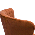 Барный стул со спинкой на 4-х деревянных ножках Оранжевый Велюр Ava Charm варинант исполнения - 2 | Loft Concept в Грозном