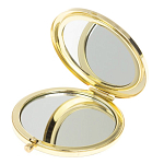 Зеркало карманное складное круглое из натурального камня Лазурит в подарочной упаковке Gold Stone Mirrors варинант исполнения - 3 | Loft Concept в Грозном