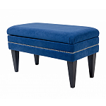 Мягкая банкетка на черных ножках с зоной для хранения Casket Blue варинант исполнения - 2 | Loft Concept в Грозном