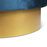 Пуф синий велюр на золотом металлическом основании Golden Belt варинант исполнения - 3 | Loft Concept в Грозном