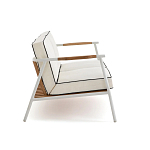 Садовый 2-х местный диван с подлокотниками из тика White варинант исполнения - 3 | Loft Concept в Грозном