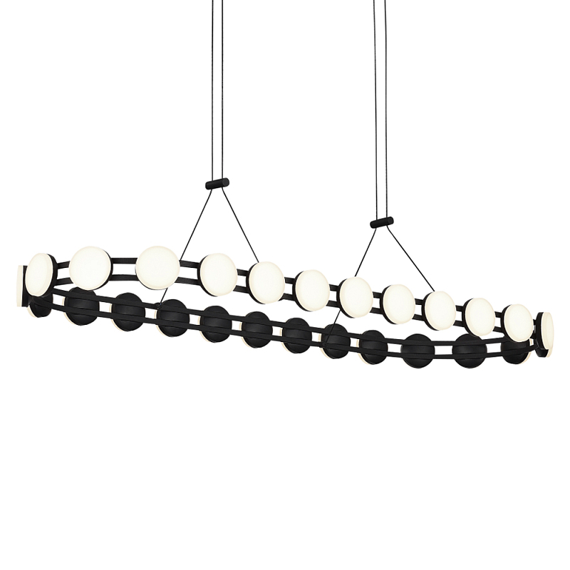 Люстра овальная с круглыми светодиодными источниками света Maxine Light Золотой Черный Белый в Грозном | Loft Concept 
