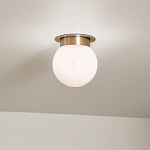 Потолочный светильник с белым матовым шарообразным плафоном Kichler варинант исполнения - 7 | Loft Concept в Грозном