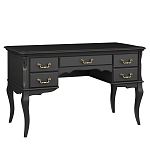 Стол рабочий черный из массива бука с 5-ю ящиками Black Provence варинант исполнения - 1 | Loft Concept в Грозном