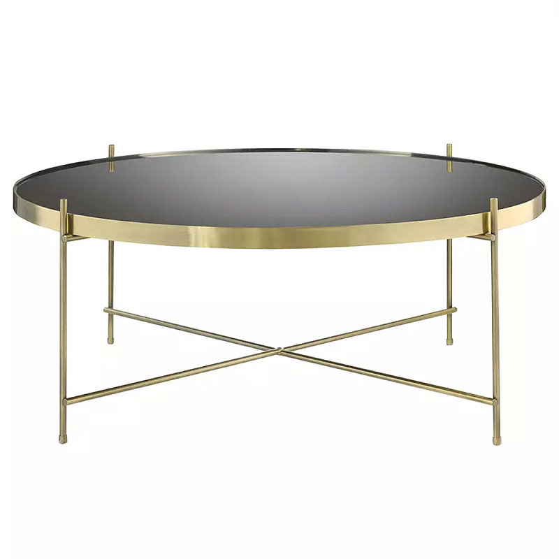 Кофейный столик с круглой зеркальной столешницей Round Mirror Table Коричневый Латунь Кофейный столик с круглой зеркальной столешницей Round Mirror Table Коричневый Латунь в Грозном | Loft Concept