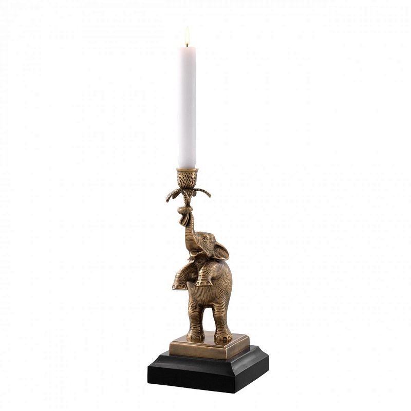Подсвечник Eichholtz Candle Holder Nairobi Латунь Античная полированная Черный Подсвечник Eichholtz Candle Holder Nairobi Латунь Античная полированная Черный в Грозном | Loft Concept