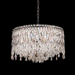 Люстра круглая с хрустальными подвесками на серебряном каркасе Roul Crystal Light варинант исполнения - 2 | Loft Concept в Грозном