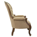 Кресло с мягкой обивкой из светло-коричневого велюра на 4-х деревянных ножках Evelyn Classical Armchair варинант исполнения - 1 | Loft Concept в Грозном