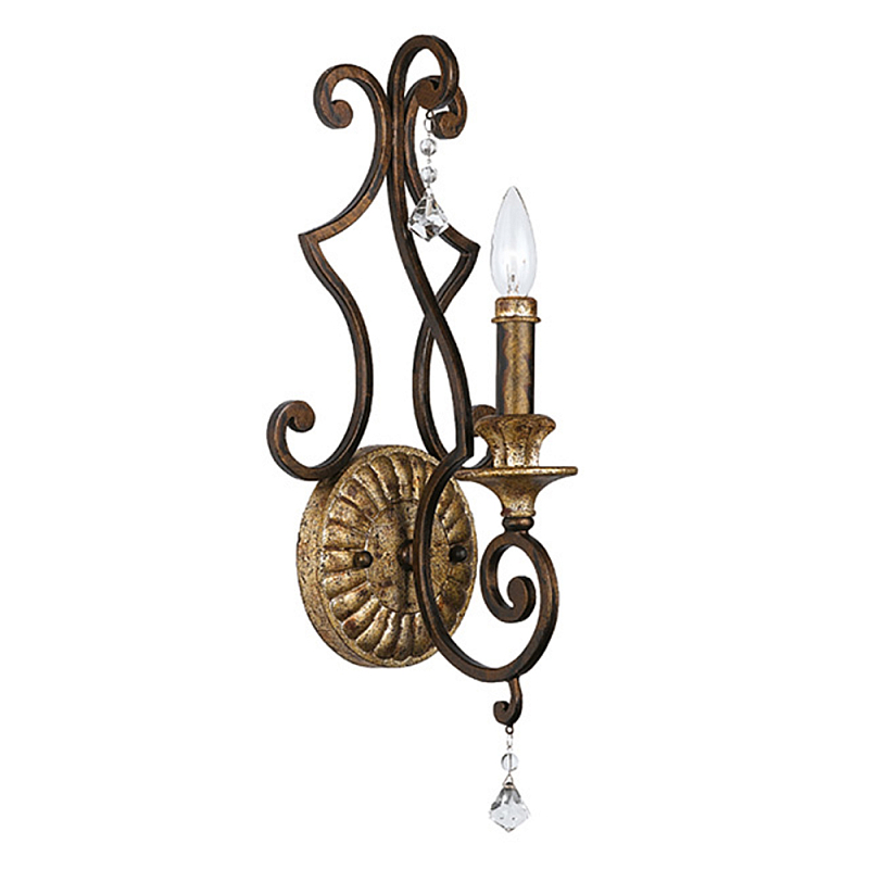 Бра в форме свечи и подвесками в классическом стиле Quoizel Бронза Золотой в Грозном | Loft Concept 