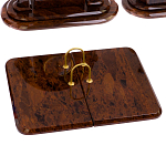 Настольный письменный набор с часами из природного камня обсидиана  Contract Extended варинант исполнения - 2 | Loft Concept в Грозном