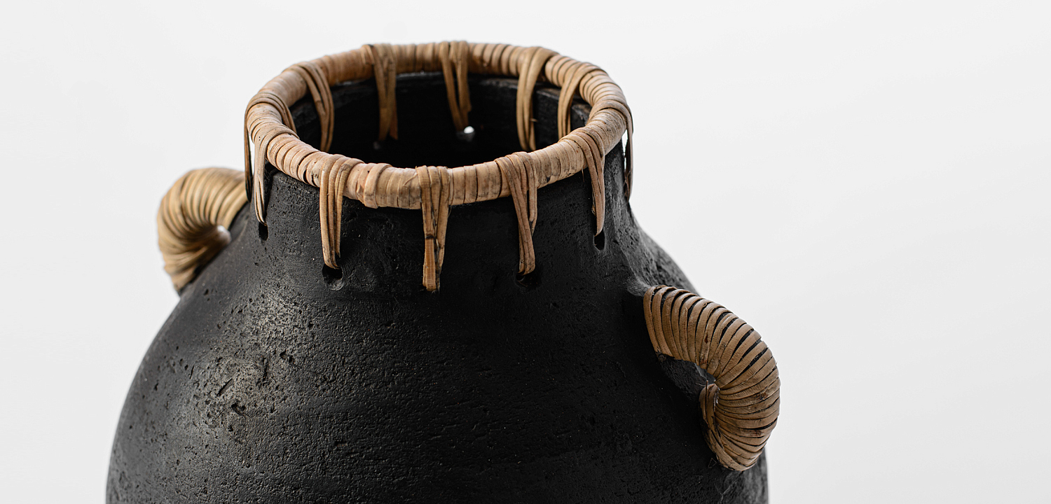 Ваза Vase Ceramic & Rattan - Loft-Concept в Грозном