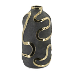 Ваза с золотыми акцентными полосами на черном матовом фоне Accent Tape варинант исполнения - 3 | Loft Concept в Грозном