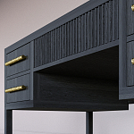 Большой Рабочий стол Primo с 5 выдвижными ящиками Черный дуб варинант исполнения - 5 | Loft Concept в Грозном