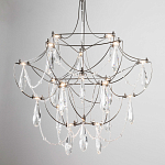 Люстра с каркасом из тонких металлических нитей и хрустальными подвесками Crystal Metal Threads Chandelier 40 варинант исполнения - 3 | Loft Concept в Грозном