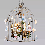 Люстра в виде клетки с цветами Flower Cell варинант исполнения - 1 | Loft Concept в Грозном
