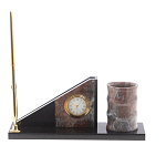 Настольный письменный набор из яшмы с часами Manager Organizer варинант исполнения - 1 | Loft Concept в Грозном