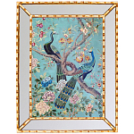 Постер в зеркальной раме в стиле шинуазри Chinoiserie Imperial Garden Peacocks on a Tree Poster варинант исполнения - 2 | Loft Concept в Грозном