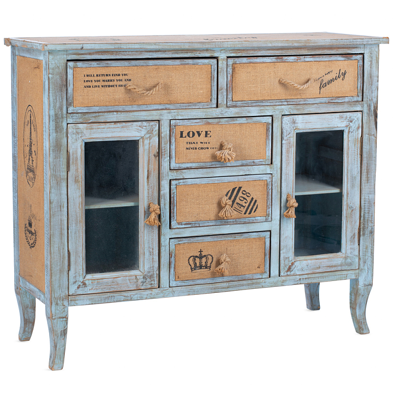 Комод в стиле прованс Beige-Blue Provence Бежевый Винтажный голубой Комод в стиле прованс Beige-Blue Provence Бежевый Винтажный голубой в Грозном | Loft Concept