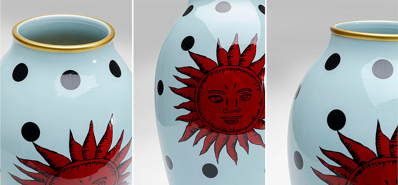 Ваза белая орнамент солнце Red Sun - Loft-Concept в Грозном