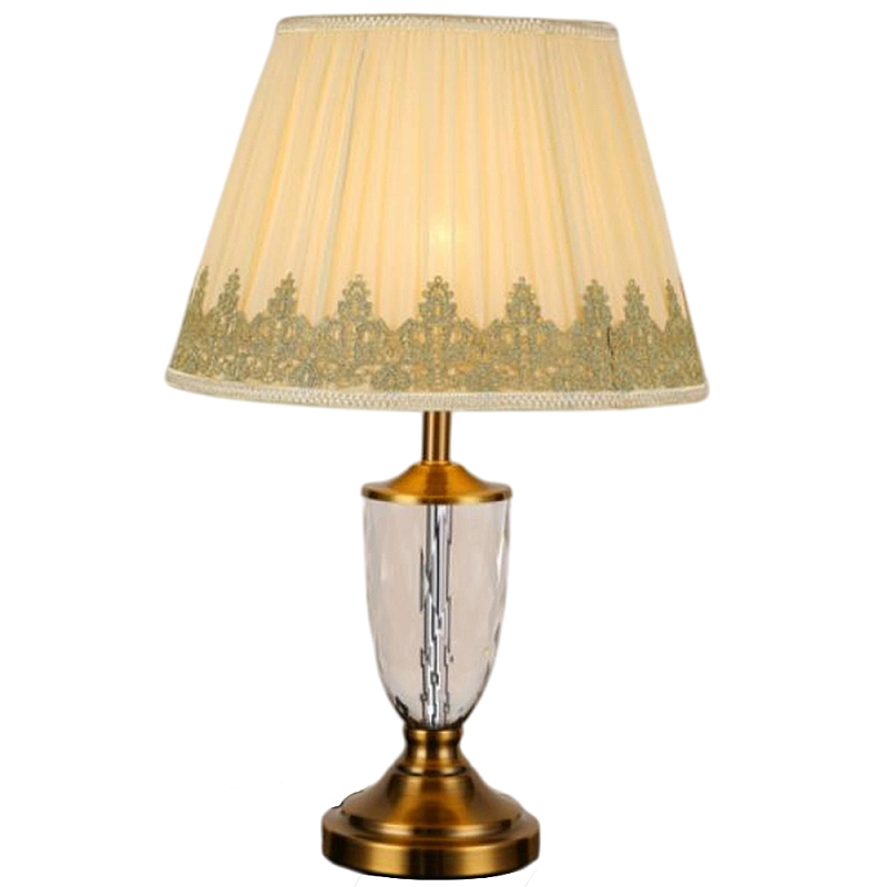 Настольная лампа с бронзовым основанием и бежевым тканевым абажуром Endorphy Бронза Бежевый в Грозном | Loft Concept 