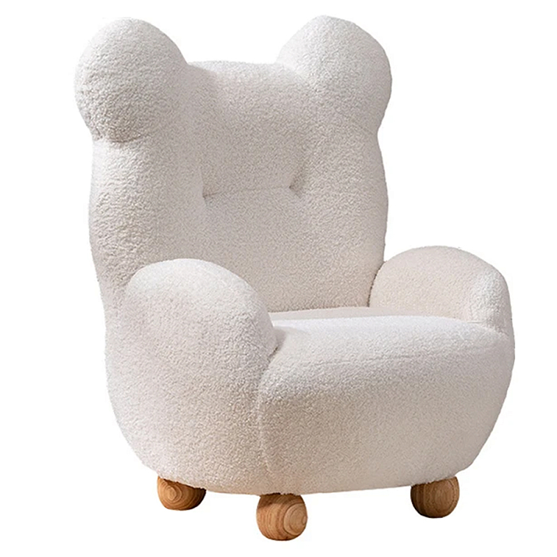 Кресло мягкое для детской Мишка Velvet Armchair Bear Белый Древесина Кресло мягкое для детской Мишка Velvet Armchair Bear Белый Древесина в Грозном | Loft Concept