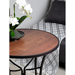 Столик приставной с круглой столешницей на металлическом черном основании Scenical Table варинант исполнения - 3 | Loft Concept в Грозном