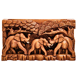 Панно из дерева слоны Panel With Animals варинант исполнения - 1 | Loft Concept в Грозном