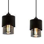 Подвесной светильник с 2-мя плафонами из дымчатого стекла Volta Flos Duo Hanging Lamp варинант исполнения - 2 | Loft Concept в Грозном