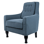 Кресло с мягкой обивкой из льна на 4-х ножках из массива березы Scarlett Armchair blue варинант исполнения - 2 | Loft Concept в Грозном