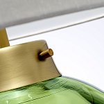 Настольная лампа с шарообразным прозрачным основанием из цветного переработанного стекла и белым цилиндрическим абажуром Elstead Lighting варинант исполнения - 2 | Loft Concept в Грозном