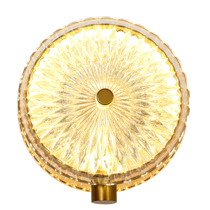 Бра с плафоном из рельефного стекла Peony Glass Bronze  Прозрачный Бронза Черный в Грозном | Loft Concept 