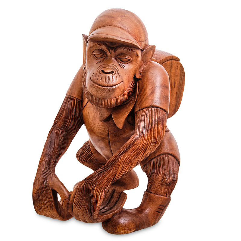 Статуэтка деревянная в виде обезьяны Bali Monkey Коричневый Статуэтка деревянная в виде обезьяны Bali Monkey Коричневый в Грозном | Loft Concept