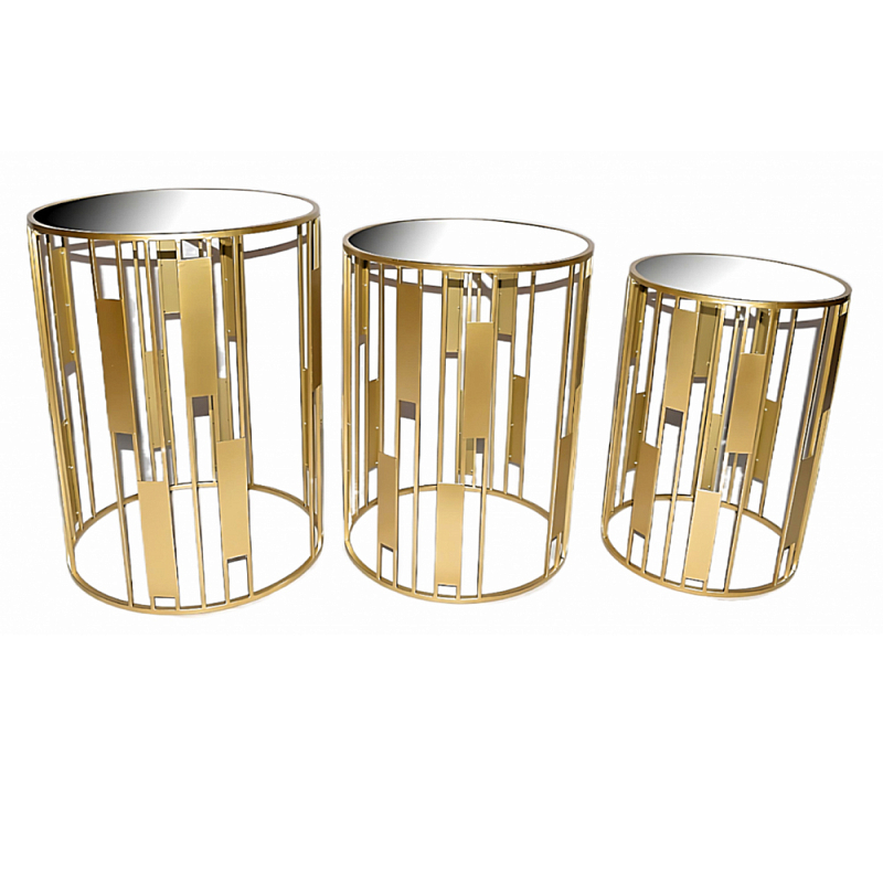 Набор из 3-х столов из металла Brass Symphony Золотой Набор из 3-х столов из металла Brass Symphony Золотой в Грозном | Loft Concept