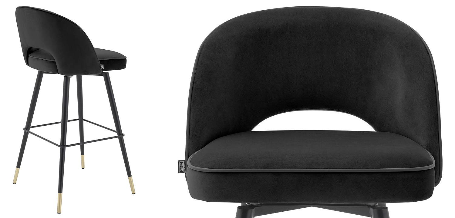 Комплект барных стульев Eichholtz Bar Stool Cliff set of 2 black Комплект барных стульев Eichholtz Bar Stool Cliff set of 2 black - Loft-Concept в Грозном