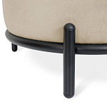 Банкетка круглая бежевый велюр на 4-х металлических ножках черного цвета SANJAY варинант исполнения - 2 | Loft Concept в Грозном