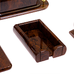 Настольный письменный набор с часами из природного камня обсидиана  Contract Extended варинант исполнения - 5 | Loft Concept в Грозном