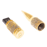 Флеш-карта USB 2.0 на 32 гб в виде пули с гравировкой природы в подарочной коробке Metal Flash Drive варинант исполнения - 2 | Loft Concept в Грозном