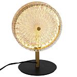 Настольная лампа с плафоном из рельефного стекла Peony Glass Bronze  варинант исполнения - 2 | Loft Concept в Грозном