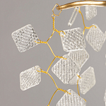 Люстра подвесная золотого цвета с декоративными ветвями и прозрачными рельефными подвесками FAIRYTREE Light варинант исполнения - 10 | Loft Concept в Грозном