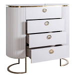 Комод белый овальный с мраморной столешницей Thoroughbass варинант исполнения - 2 | Loft Concept в Грозном