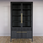 Витрина Primo со стеклянными фасадами и буфетом шпон Черный дуб варинант исполнения - 2 | Loft Concept в Грозном