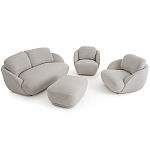 Полукруглое кресло из обивки меланж Halle Melange Armchair варинант исполнения - 9 | Loft Concept в Грозном