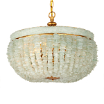 Подвесной светильник с каскадом из стеклянных декоративных элементов на золотом каркасе Shining Sea Glass варинант исполнения - 3 | Loft Concept в Грозном