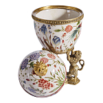 Шкатулка в форме яйца на величественных львах из фарфора с бронзовыми элементами Eden Garden варинант исполнения - 7 | Loft Concept в Грозном