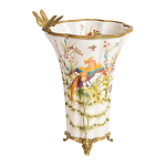 Ваза из фарфора с бронзовой стрекозой  Paradise Dragonfly варинант исполнения - 1 | Loft Concept в Грозном