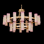 Люстра двухъярусная круглая с текстурными цилиндрическими плафонами Glimpse варинант исполнения - 2 | Loft Concept в Грозном